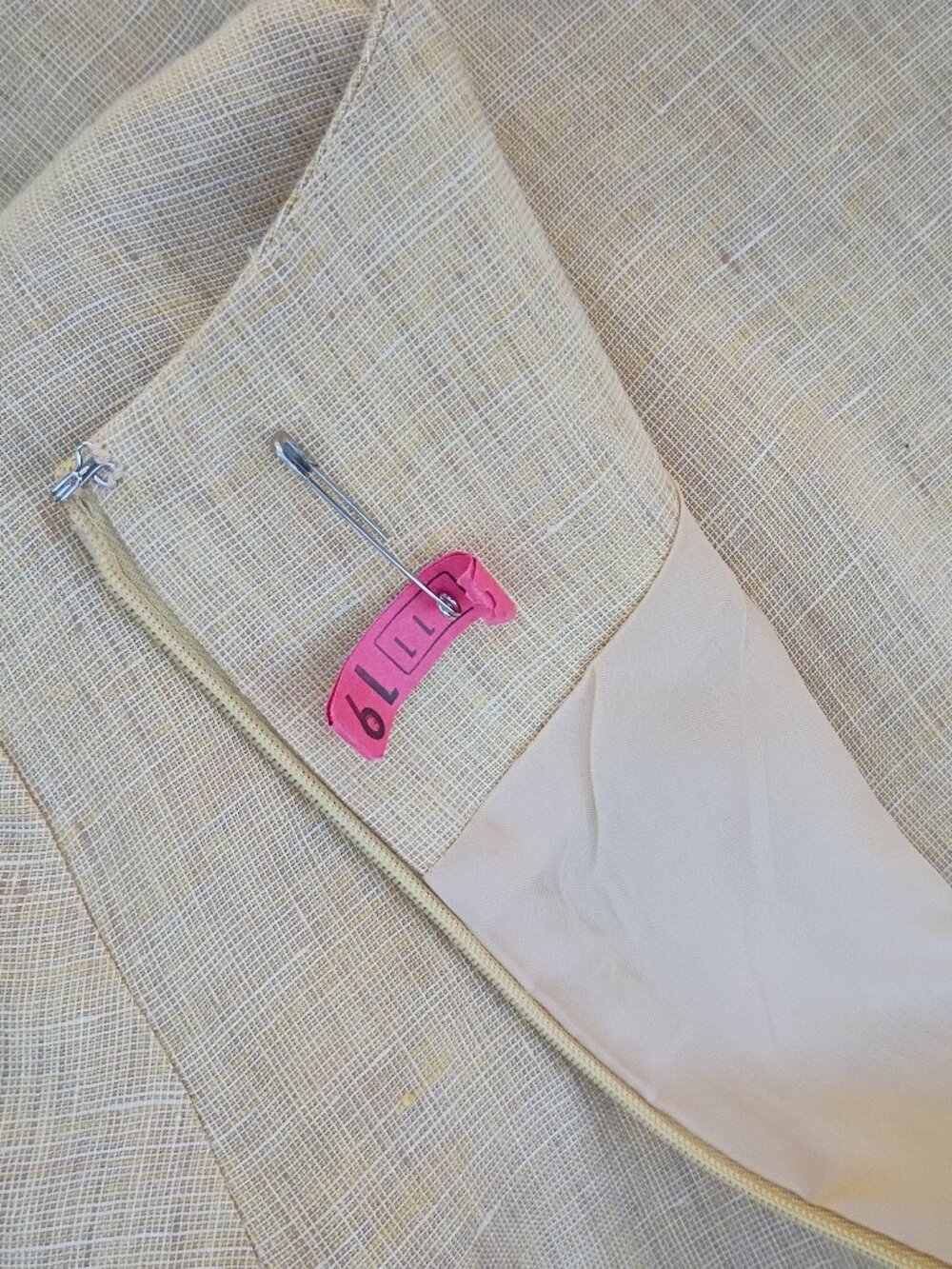 Talbots vintage wheat color linen lined maxi dress sz 6 - Picture 10 of 14